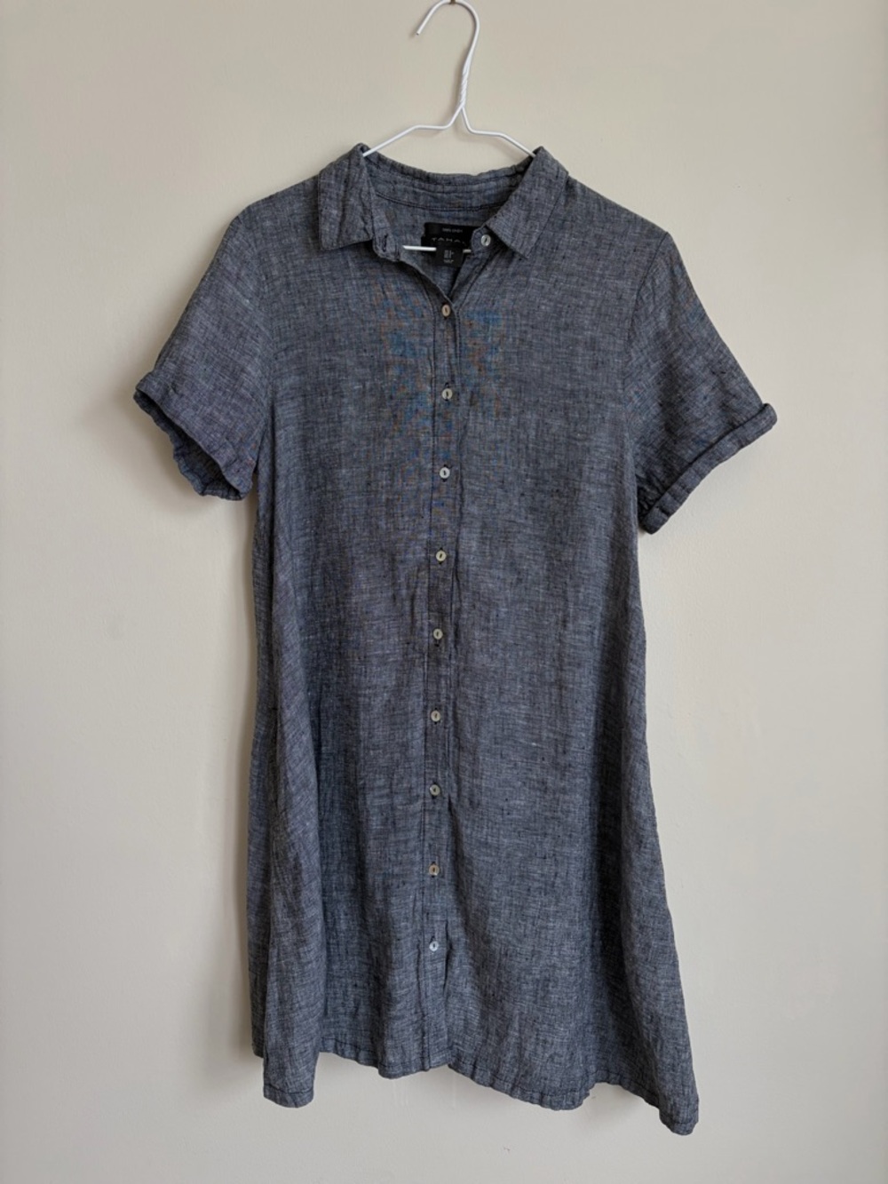 Tahari 100% Linen Button Down Dress Women’s S